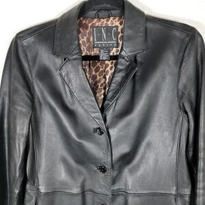 Black Leather Women's Jacket SZ S   I-N-C Inter.